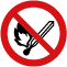 Keine offene Flamme/Rauchen verboten
